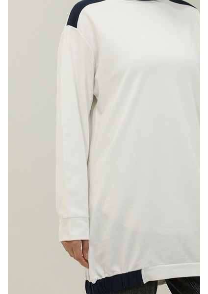 Sıfır Yaka Sweatshirt 23086-04 Ekru fırsatları