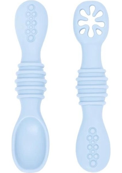 2'li Paket Sevimli Bebek Öğrenme Kaşığı Sofra Seti Gıda Sınıfı Yapışkan Kaşık Çocuk Eğitim Besleme (Yurt Dışından)