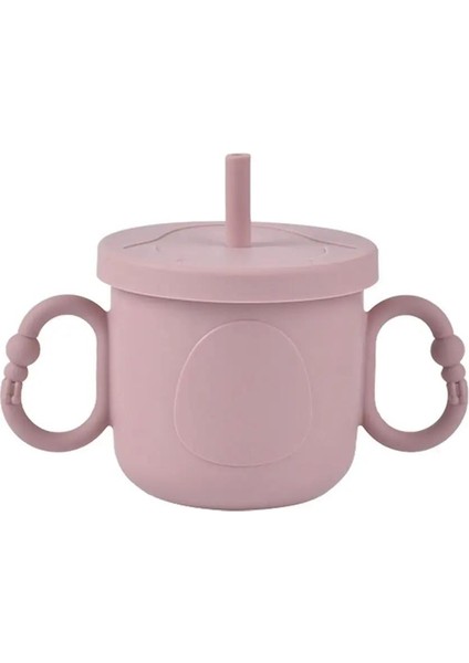 Eğitim Kupası Taşınabilir Çift Saplı Yürümeye Başlayan Saman Penguen Baskı 200 ml Su Şişesi Sıvı Besleme (Yurt Dışından)