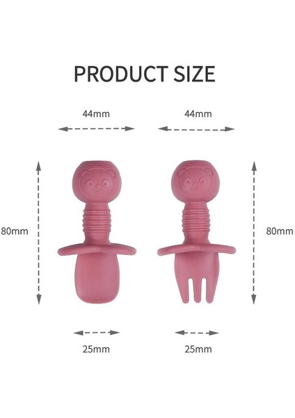 Ayı Baskılı Düz Renkli Yumuşak Besleme Eğitimi Yeniden Doğuş Diş Kaşıyıcı Oyuncakla Birlikte Kaşık, Çatal ve Kaşık Seti (Yurt Dışından) fırsatları