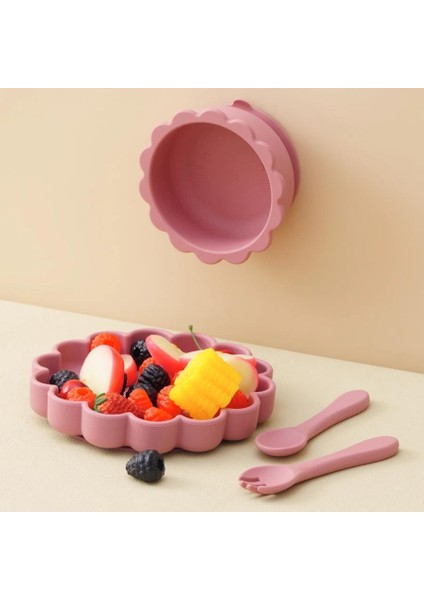 Parça Dolu Sofra Seti Aslan Şekli Plaka Kase Yumuşak Kaşık Çatal Besleme Eğitimi Yemek Tabağı Vantuz (Yurt Dışından) fırsatları