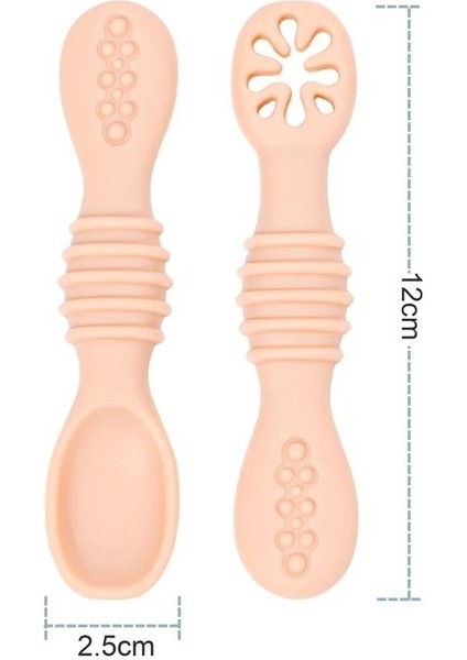 2'li Paket Sevimli Bebek Öğrenme Kaşığı Sofra Seti Gıda Sınıfı Yapışkan Kaşık Çocuk Eğitim Besleme (Yurt Dışından)