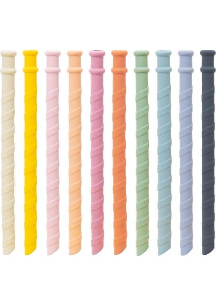 % 100 Gıda Güvenliği Sertifikalı Yumuşak Renkli Pipetler Uzun Esnek Sütlü Içecek Bardağı Erkek Kız Malzemeleri (Yurt Dışından)