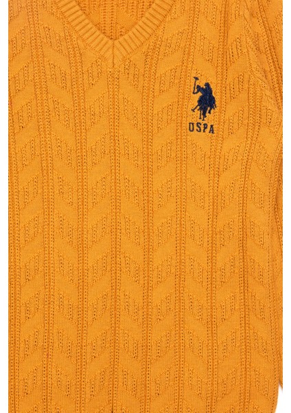 U.S. Polo Assn. Erkek Çocuk Hardal Triko Kazak 50293535-VR072