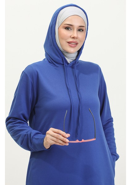 Iki Iplik Kapüşonlu Spor Elbise 0190-19 Saks fırsatları