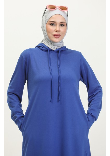 Iki Iplik Kapüşonlu Spor Elbise 0190-19 Saks indirimleri