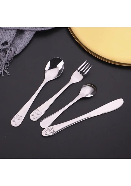 Parça/1 Takım Çay Kaşığı Kaşık Gıda Besleme Çatalı Bıçak Çatal Bıçak Kaşık Seti Paslanmaz Çelik Çocuk Öğrenme Yeme Alışkanlıkları (Yurt Dışından) fırsatları