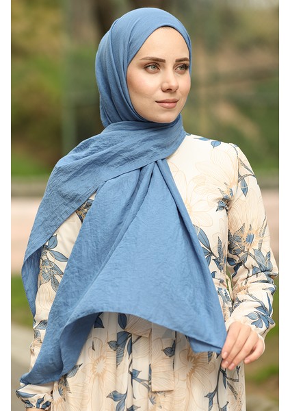 Soft Pamuk Şal 2000-33 Mavi