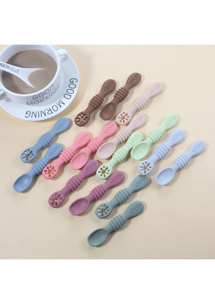 2'li Paket Sevimli Bebek Öğrenme Kaşığı Sofra Seti Gıda Sınıfı Yapışkan Kaşık Çocuk Eğitim Besleme (Yurt Dışından) modelleri