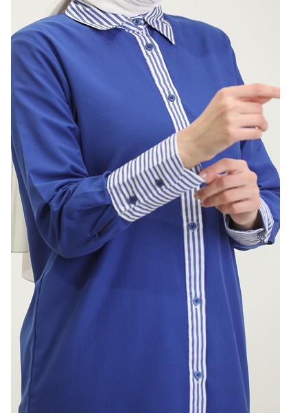 Çizgili Garnili Tunik 4823-01 Saks fırsatları