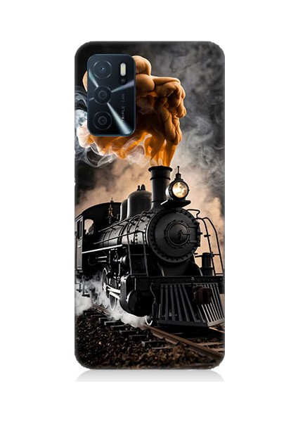 Oppo A16 Uyumlu Kara Tren Desenli Silikon Kılıf