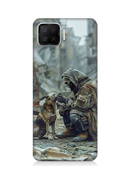 Oppo A73 Uyumlu Köpek ve Adam Desenli Silikon Kılıf
