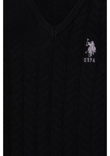 U.S. Polo Assn. Erkek Çocuk Siyah Triko Kazak 50293535-VR046