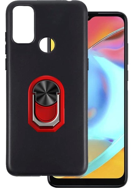 Infinix Hot 10 Kılıf Kickstand Yüzüklü Tpu Mat Silikon