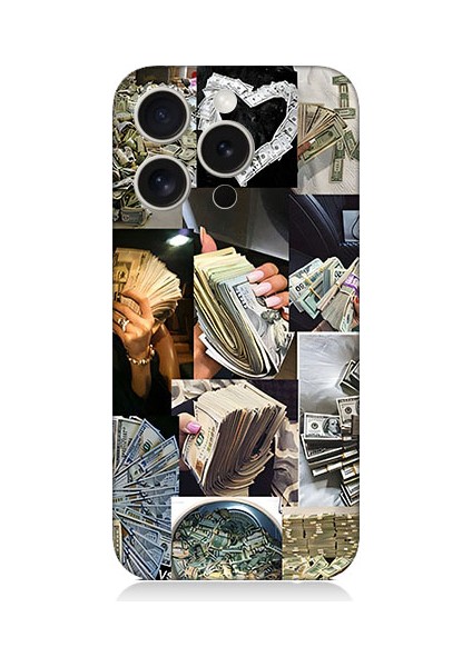 Apple iPhone 15 Pro Uyumlu Para ve Aşk Desenli Silikon Kılıf