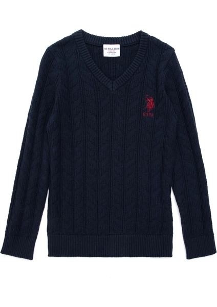 U.S. Polo Assn. Erkek Çocuk Lacivert Triko Kazak 50293535-VR033