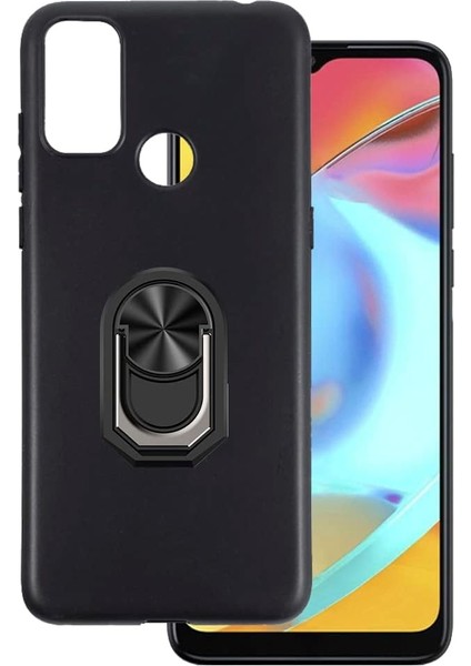 Infinix Hot 10 Kılıf Kickstand Yüzüklü Tpu Mat Silikon