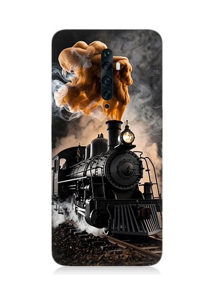 Oppo Reno 2z Uyumlu Kara Tren Desenli Silikon Kılıf