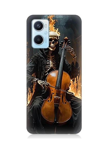 Oppo A96 Uyumlu Iskelet Çello Desenli Silikon Kılıf