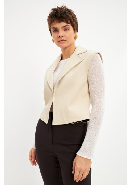Ekru Basic Astarsız Yelek
