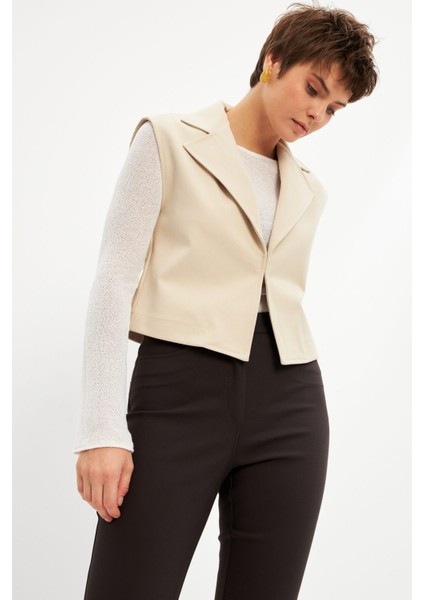 Ekru Basic Astarsız Yelek fırsatları