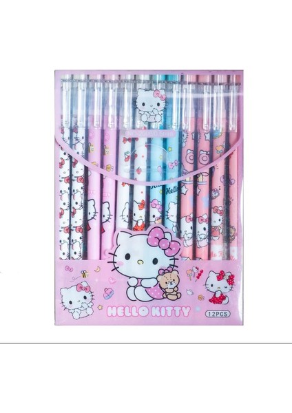 Sanrio Kuromi Hello Kitty Cinnamoroll My Melodi Melody Pompompurin Pochacco 12 Adet Silinebilir Jel Tükenmez Kalem Set Doğum Günü Hediye