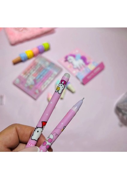 Sanrio Kuromi Hello Kitty Cinnamoroll My Melodi Melody Pompompurin Pochacco 12 Adet Silinebilir Jel Tükenmez Kalem Set Doğum Günü Hediye modelleri