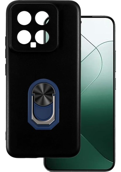 Xiaomi Mi 14 Kılıf Kickstand Yüzüklü Tpu Mat Silikon