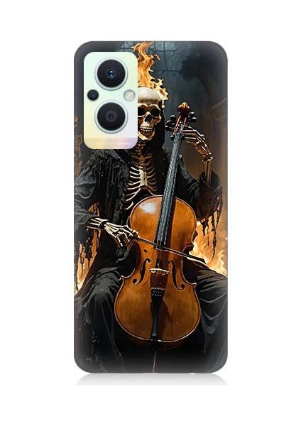 Oppo Reno 7 Lite Uyumlu Iskelet Çello Desenli Silikon Kılıf