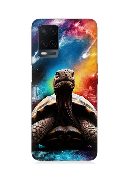 Oppo A54 Uyumlu Renkli Kaplumbağa Desenli Silikon Kılıf