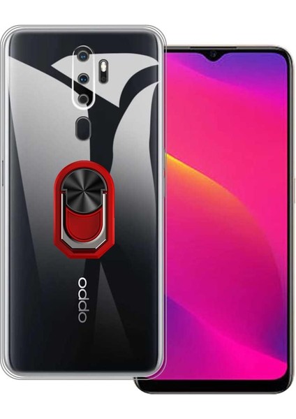 Oppo A9 2020 Kılıf Kickstand Yüzüklü Tpu Silikon