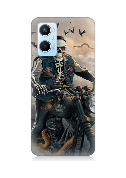 Oppo A96 Uyumlu Iskelet Motosiklet Desenli Silikon Kılıf