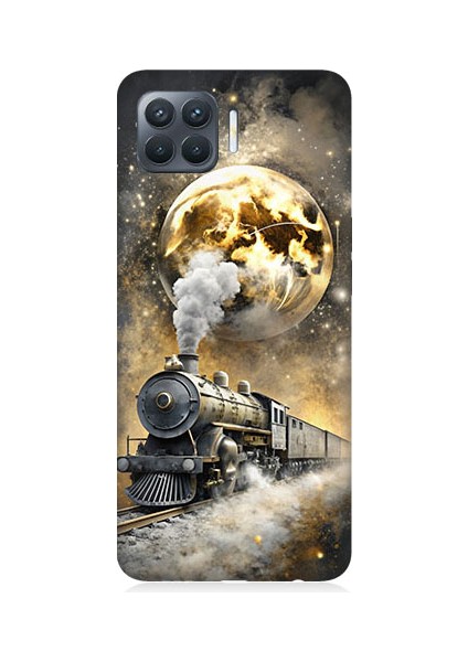 Oppo Reno 4 Lite Uyumlu Buharlı Tren Desenli Silikon Kılıf