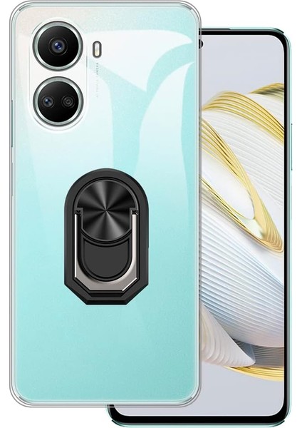 Huawei Nova 10 Se Kılıf Kickstand Yüzüklü Tpu Şeffaf Silikon