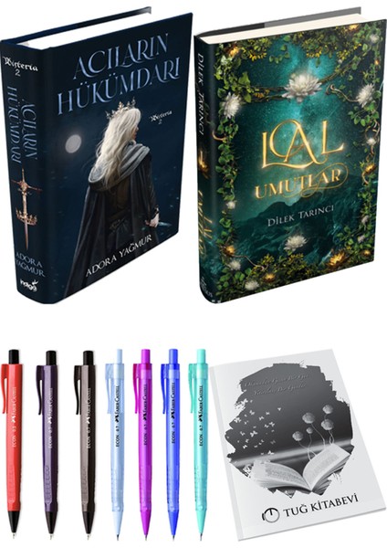 Lal Umutlar 1 Ciltli ve Acıların Hükümdarı Ciltli Adora Yağmur 2'li Set + Hediyeli