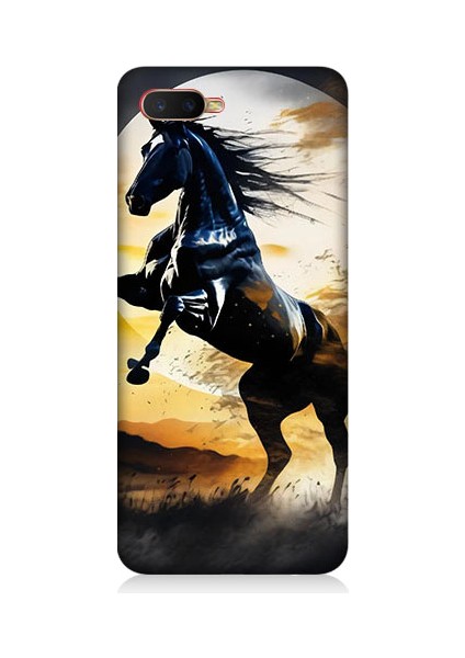 Oppo Rx 17 Neo Uyumlu Şaha Kalkmış At Desenli Silikon Kılıf