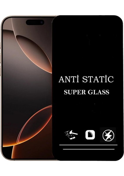 Apple iPhone 16 Pro Max Anti Statik Ekran Koruyucu Toz Tutmayan Kırılmaz Cam