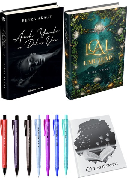 Lal Umutlar 1 Ciltli ve Açık Yaralar ve Dikiş Izleri Ciltli Beyza Aksoy 2li Set + Hediyeli