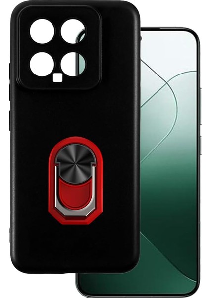 Xiaomi Mi 14 Kılıf Kickstand Yüzüklü Tpu Mat Silikon