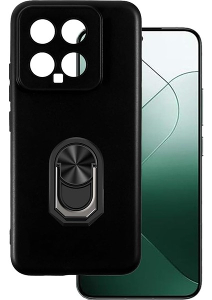 Xiaomi Mi 14 Kılıf Kickstand Yüzüklü Tpu Mat Silikon