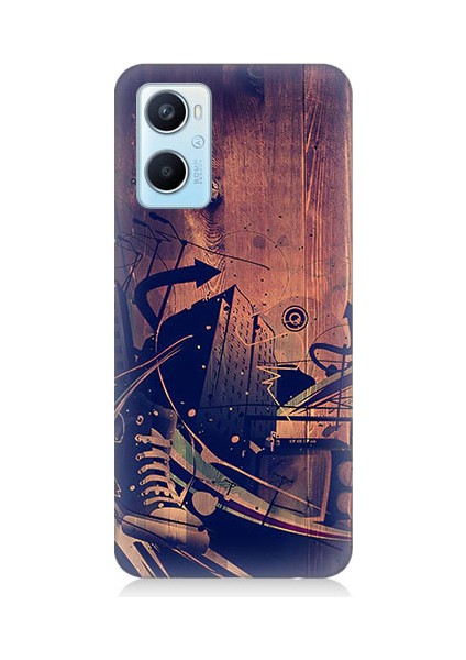 Oppo A96 Uyumlu Karanlık Tiyatro Desenli Silikon Kılıf