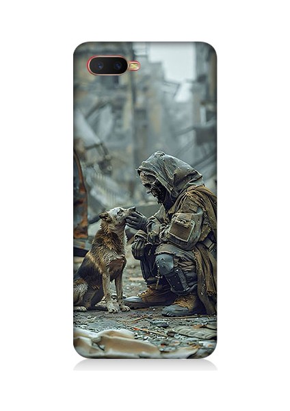 Oppo Rx 17 Neo Uyumlu Köpek ve Adam Desenli Silikon Kılıf