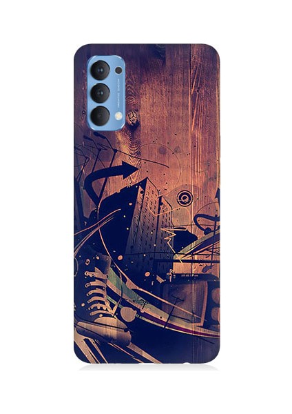 Oppo Reno 4 Uyumlu Karanlık Tiyatro Desenli Silikon Kılıf