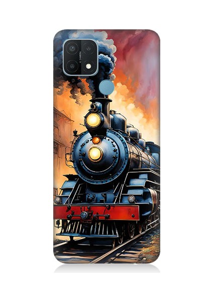 Oppo A15 Uyumlu Buharlı Tren Desenli Silikon Kılıf