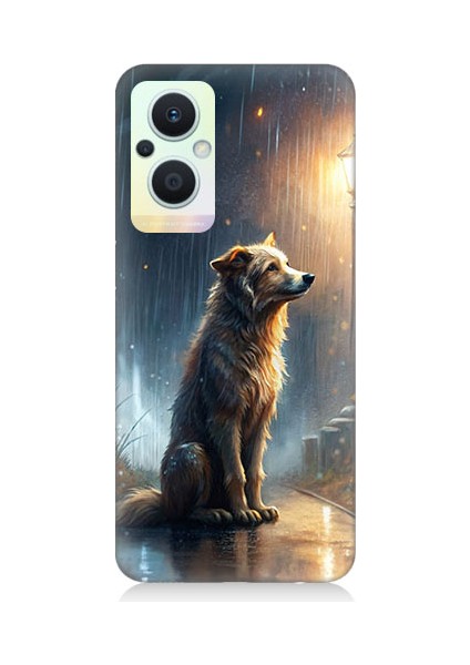 Oppo Reno 7 Lite Uyumlu Yağmurlu Sokak Desenli Silikon Kılıf