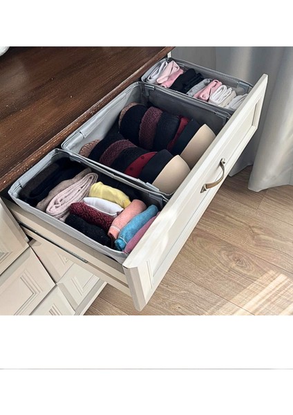 Çekmece Organizer Seti Çelik Destekli Katlanabilir Düzenleyici Kutu Set Çorap ve Çamaşır