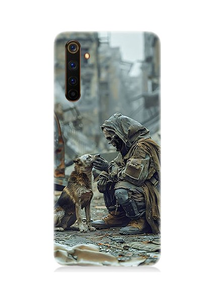 Realme 6 Pro Uyumlu Köpek ve Adam Desenli Silikon Kılıf