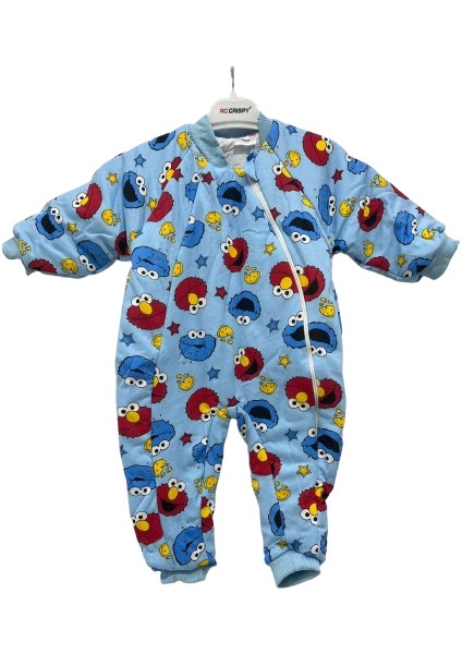 Uğurböceğiçocuk Elyaflı ve Fermuarlı Bisküvi Desenli Kışlık Çocuk Uyku Tulumu Unisex modelleri