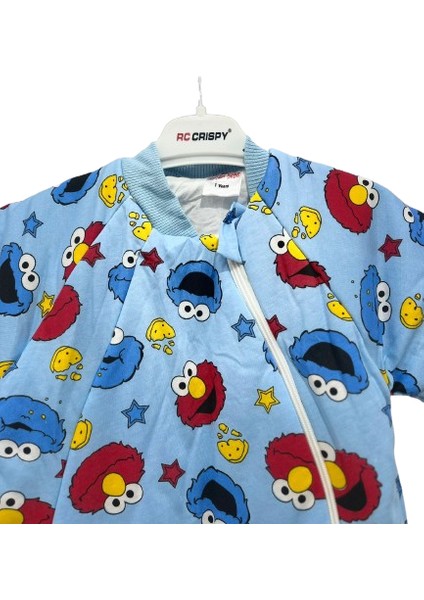 Uğurböceğiçocuk Elyaflı ve Fermuarlı Bisküvi Desenli Kışlık Çocuk Uyku Tulumu Unisex indirimleri