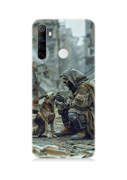Realme 6i Uyumlu Köpek ve Adam Desenli Silikon Kılıf